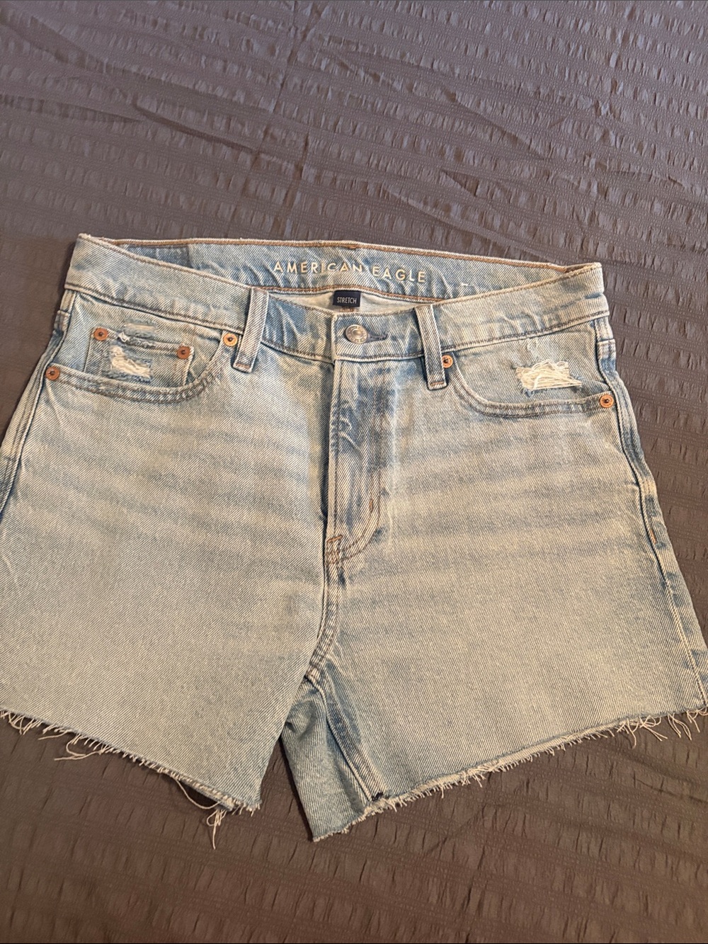 American Eagle Outfitters Light Wash High-Rise Denim Shorts